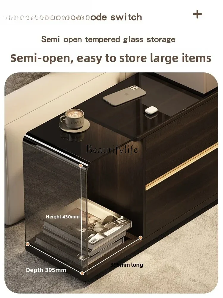 yj32 Italian minimalist sofa side cabinet small coffee table living room movable corner table 
yj32 Italian minimalist sofa side cabinet small coffee table living room movable corner table