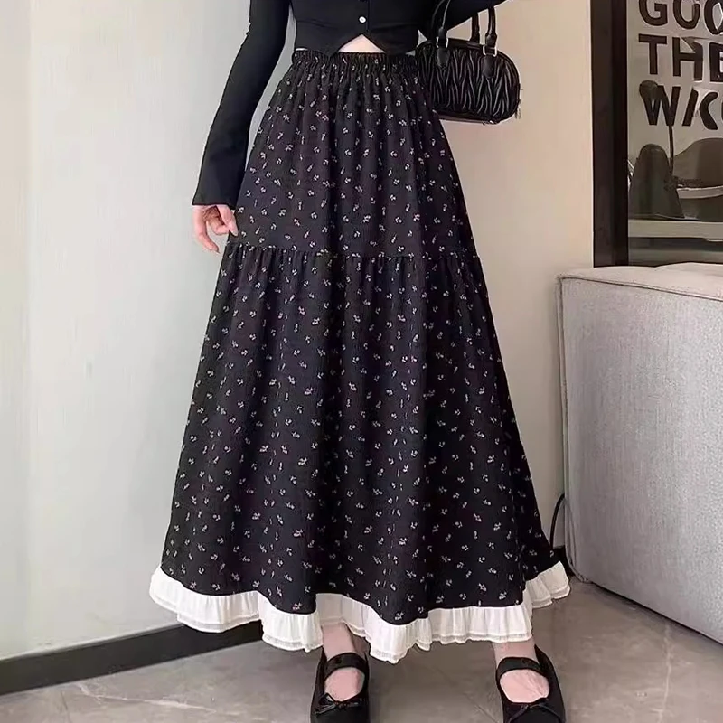 Long Skirt Women Spring Autumn Sweet Floral Print Skirt Female Korean Fashion Preppy Style A-line Skirts Japanese Kawaii Faldas
Long Skirt Women Spring Autumn Sweet Floral Print Skirt Female Korean Fashion Preppy Style A-line Skirts Japanese Kawaii Faldas
