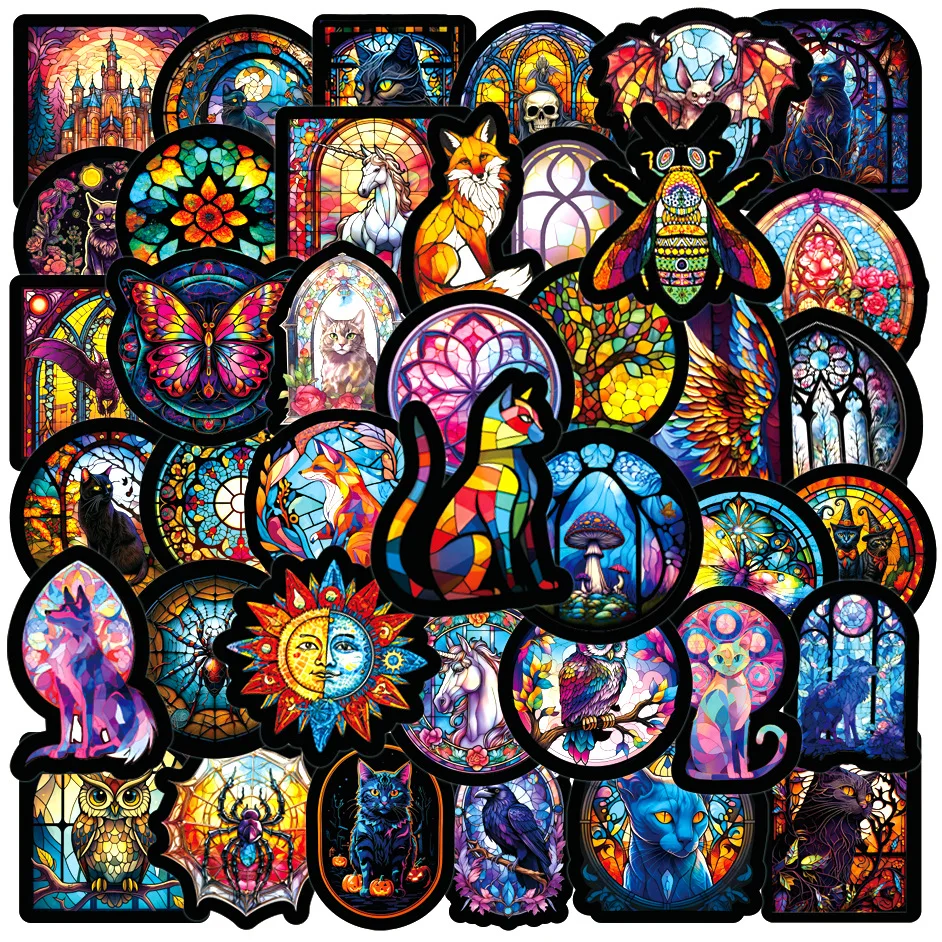 50/100PCS Gothic Stained Glass Style Doodle Stickers, Waterproof Decals for Car Laptop Phone Fridge Student Stationery
50/100PCS Gothic Stained Glass Style Doodle Stickers, Waterproof Decals for Car Laptop Phone Fridge Student Stationery