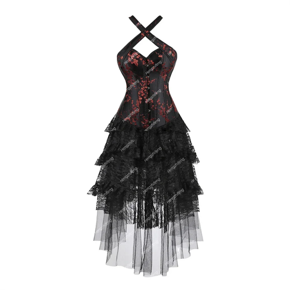 Woman Corset Skirt Embroidery Corsets Halter Neck Waistcoat Sexy Bustier Vintage Outfits Bachelorette Party Costumes Plus Size
Woman Corset Skirt Embroidery Corsets Halter Neck Waistcoat Sexy Bustier Vintage Outfits Bachelorette Party Costumes Plus Size