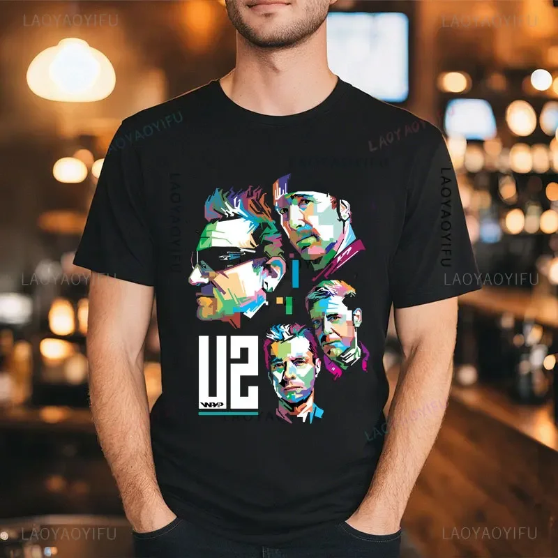 Винтажная хлопковая мужская футболка с дизайном ирландской рок-группы U2 The Edge, Adam Clayton, Larry Mullen Jr и Bono From The Band Tops
Винтажная хлопковая мужская футболка с дизайном ирландской рок-группы U2 The Edge, Adam Clayton, Larry Mullen Jr и Bono From The Band Tops