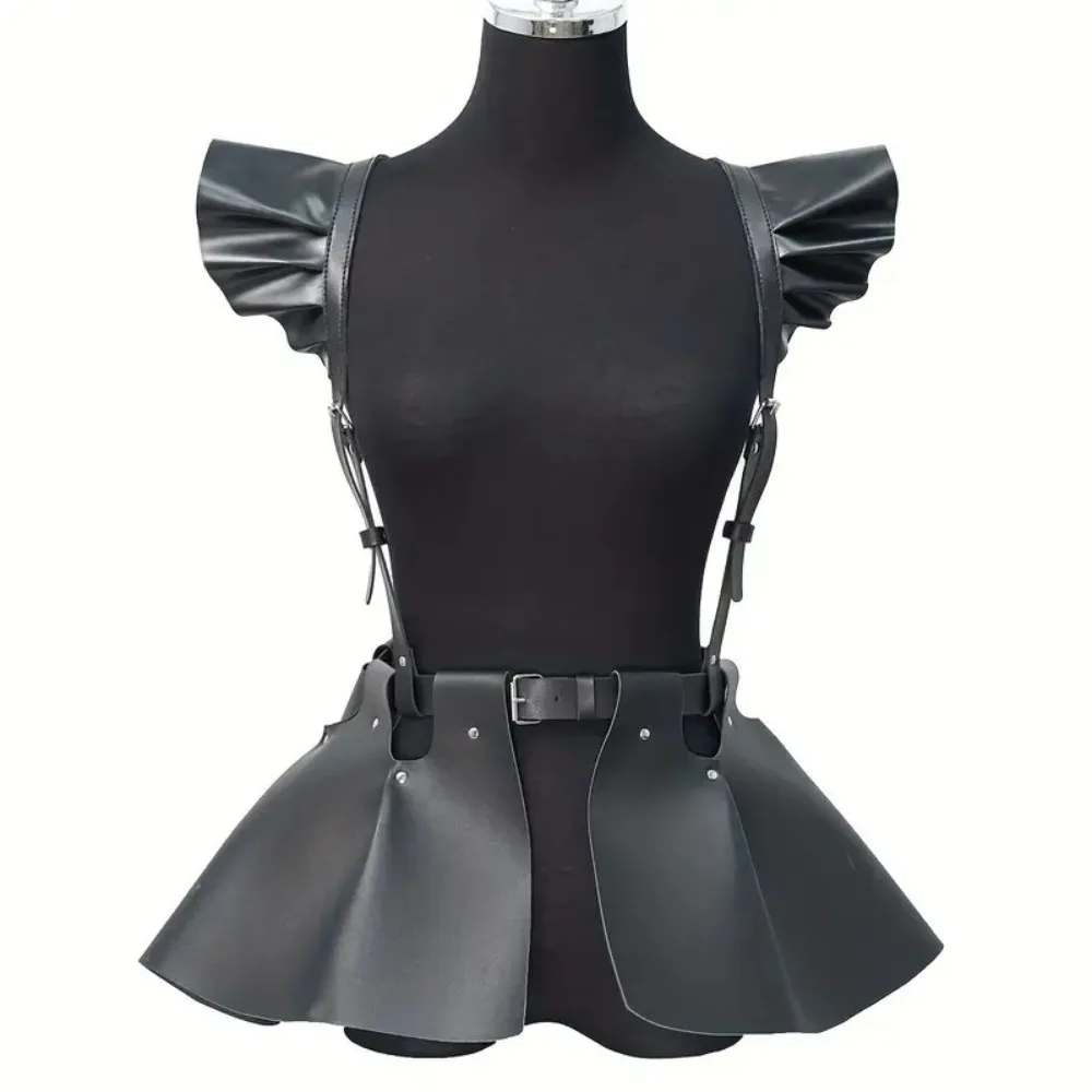 Sexy Cyberpunk Suspender Skirt a-line Ruffle Hem Leather Corset Belt Retro Personality Cosplay Bondage Costume Adult Cosplay
Sexy Cyberpunk Suspender Skirt a-line Ruffle Hem Leather Corset Belt Retro Personality Cosplay Bondage Costume Adult Cosplay