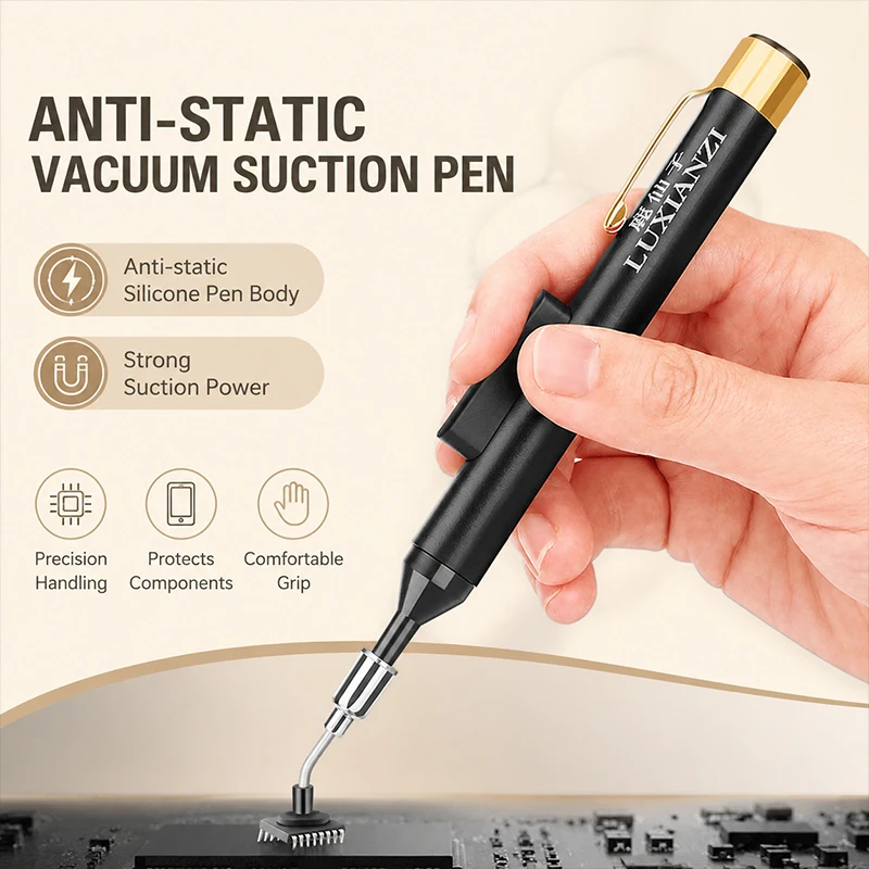 Manual Chip IC Suction Pen Anti-Static Vacuum Pickup Extractor Tool for SMD Phone PCB Soldering Repair Hand Tool
Manual Chip IC Suction Pen Anti-Static Vacuum Pickup Extractor Tool for SMD Phone PCB Soldering Repair Hand Tool