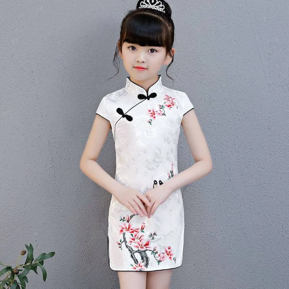 Girls Dress Cheongsam Chinese Style Vintage Ethnic Style Children's Clothing Tang Performance Costume Kids Clothes Qipao Summer
Girls Dress Cheongsam Chinese Style Vintage Ethnic Style Children's Clothing Tang Performance Costume Kids Clothes Qipao Summer