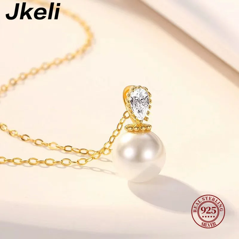 Jkeli S925 Sterling Silver 14K Gold Plated Pearl Shell Bead Necklace for Women Gift Lockbone Chain Pendant Jewelry
Jkeli S925 Sterling Silver 14K Gold Plated Pearl Shell Bead Necklace for Women Gift Lockbone Chain Pendant Jewelry