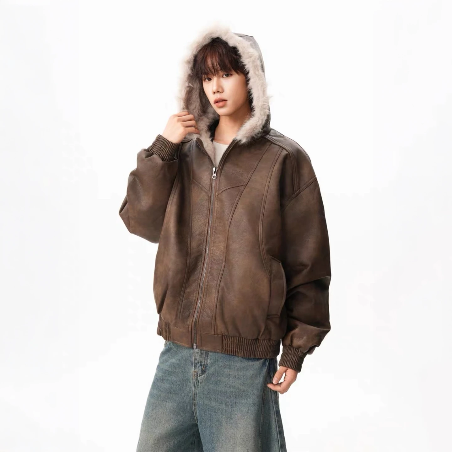 Мужская зимняя теплая куртка из искусственной кожи с воротником из искусственного меха и подкладкой из флиса, американская модель, утепленная, для активного отдыха
Мужская зимняя теплая куртка из искусственной кожи с воротником из искусственного меха и подкладкой из флиса, американская модель, утепленная, для активного отдыха