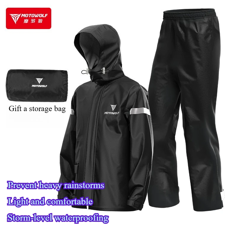 Motorcycle Rain Suit Outdoor Reflective Waterproof Men Rain Jacket and Pants Rain Gear for Bike Riding Cycle Camping Hiking
Motorcycle Rain Suit Outdoor Reflective Waterproof Men Rain Jacket and Pants Rain Gear for Bike Riding Cycle Camping Hiking
