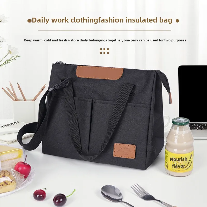 Brand new floral-printed handbag with a zipper semi-closed work lunch box bag with aluminum foil insulation inside
Brand new floral-printed handbag with a zipper semi-closed work lunch box bag with aluminum foil insulation inside