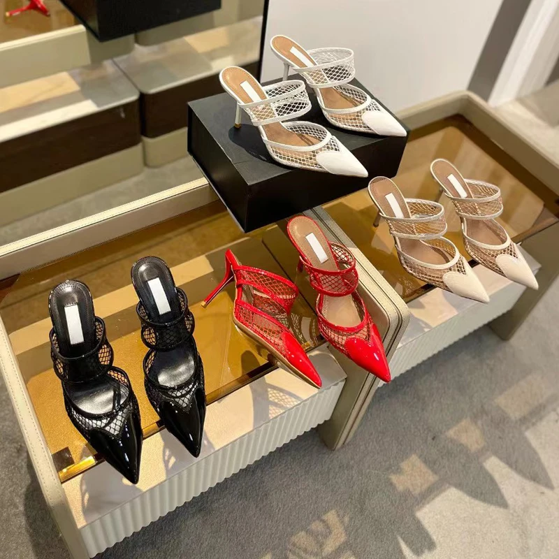 Designer Women Shoes Natural Leather Mesh Breathable Fine Heels 2024 New Women's Outerwear Fashion Elegant Sexy Women's Slippers
Designer Women Shoes Natural Leather Mesh Breathable Fine Heels 2024 New Women's Outerwear Fashion Elegant Sexy Women's Slippers