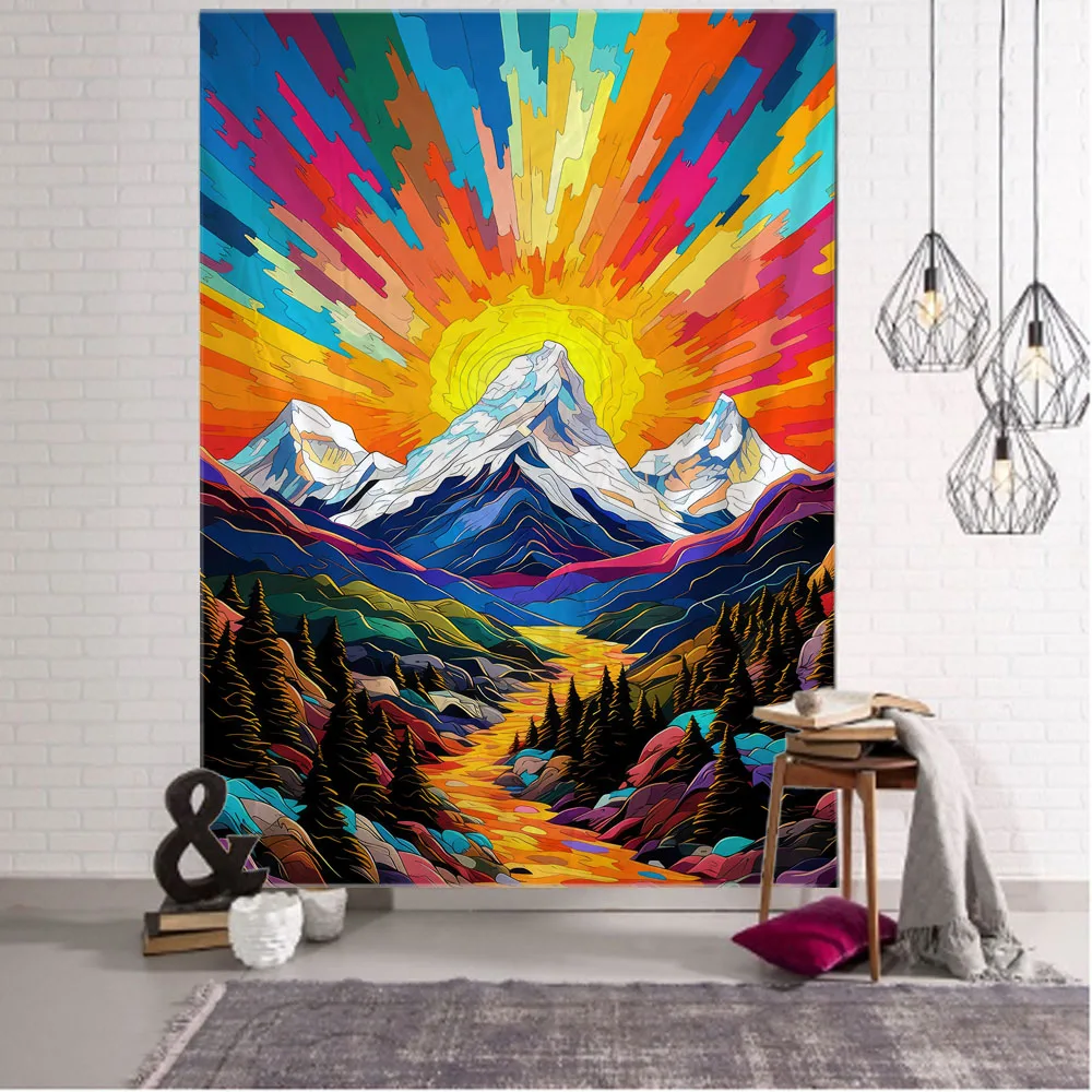 Vintage Landscape Tapestry Bohemian Style Decorative Wall Hanging Dreamy Mountain Sun Forest Minimalist Printed Art Decoration
Vintage Landscape Tapestry Bohemian Style Decorative Wall Hanging Dreamy Mountain Sun Forest Minimalist Printed Art Decoration