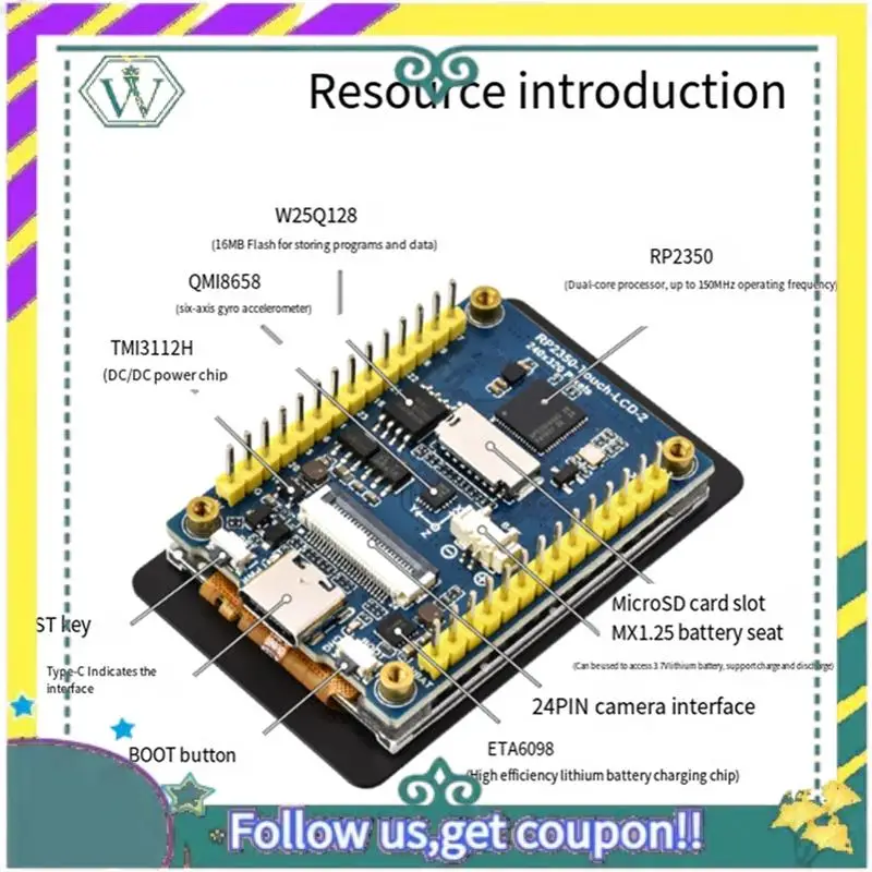NEW RP2350 2-Inch LCD Development Board Capacitive Touch Display 240X 320 Pixels IPS Panel With Display
NEW RP2350 2-Inch LCD Development Board Capacitive Touch Display 240X 320 Pixels IPS Panel With Display