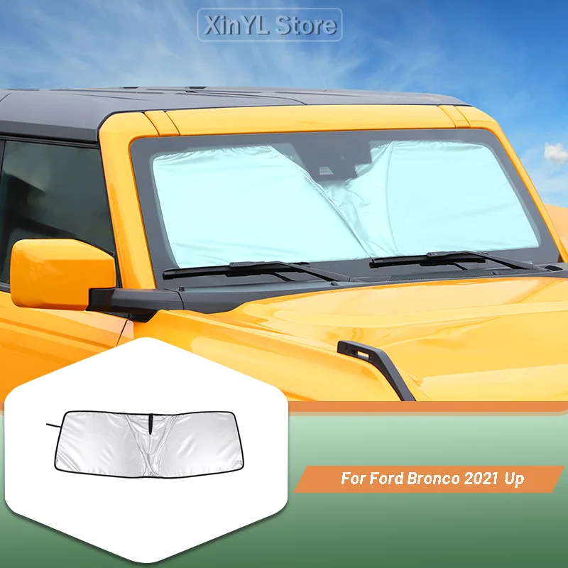 For Ford Bronco 2021 up Windshield Sunshade Anti-UV Window Sun Visor Foil /Taffeta Fabric Cover Insulation Car Accessories
For Ford Bronco 2021 up Windshield Sunshade Anti-UV Window Sun Visor Foil /Taffeta Fabric Cover Insulation Car Accessories