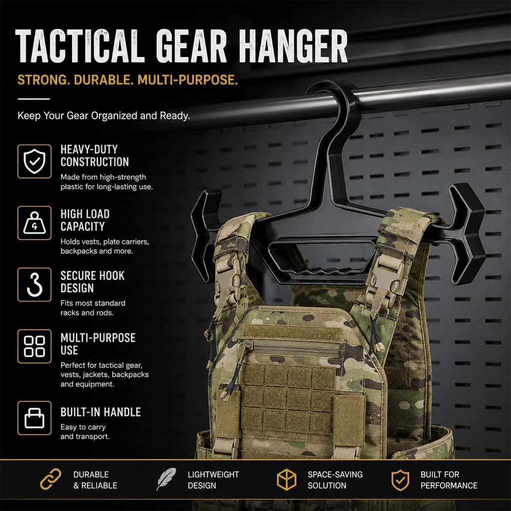 1pc multifunctional hanger tactical vest display hanger military fan outdoor training thickened non-slip plastic hanger
1pc multifunctional hanger tactical vest display hanger military fan outdoor training thickened non-slip plastic hanger