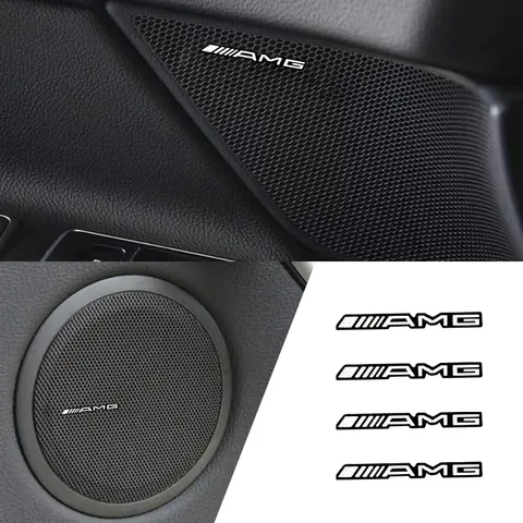 3D Aluminum Car Audio Speaker Decorate Badge Sticker Accessories For Mercedes Benz AMG A B C S Class CLA GLB W108 W124 W126 W140