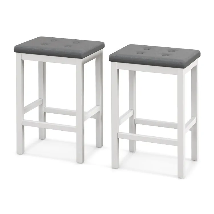 24" Counter Height Bar Stools with Padded Seat Footrest and Rubber Wood Frame
24" Counter Height Bar Stools with Padded Seat Footrest and Rubber Wood Frame