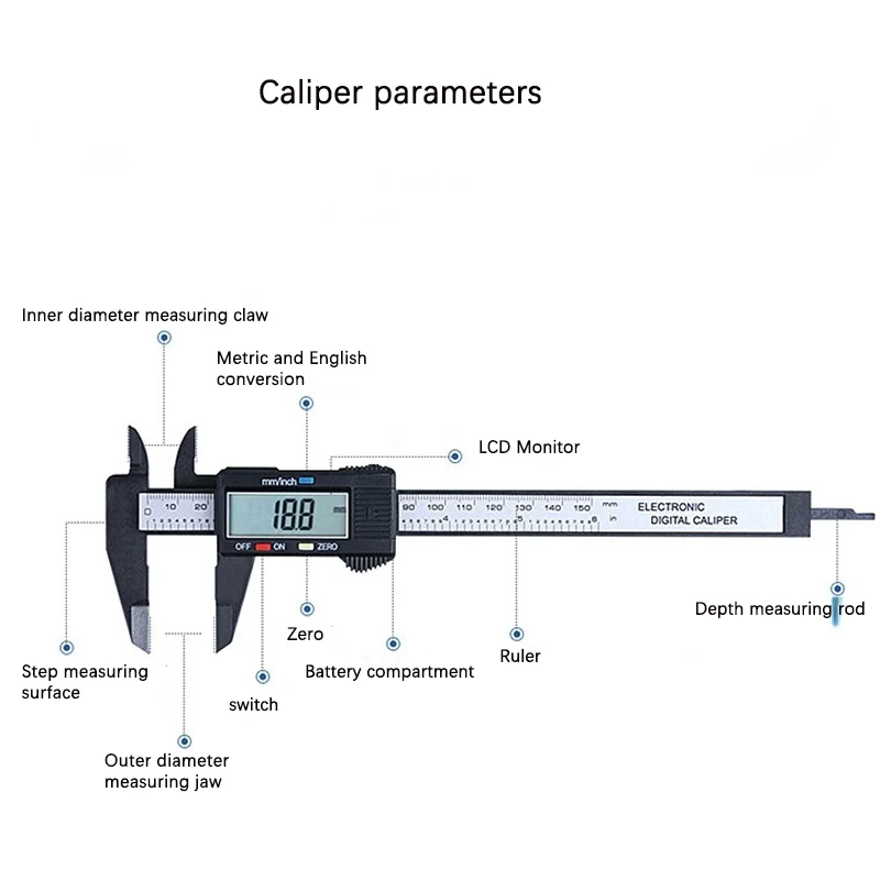 Multifunction 0-150mm Electronic Digital Display Vernier Caliper Teeth Measuring Dental Tools Dentistry Accessories Laboratory
Multifunction 0-150mm Electronic Digital Display Vernier Caliper Teeth Measuring Dental Tools Dentistry Accessories Laboratory