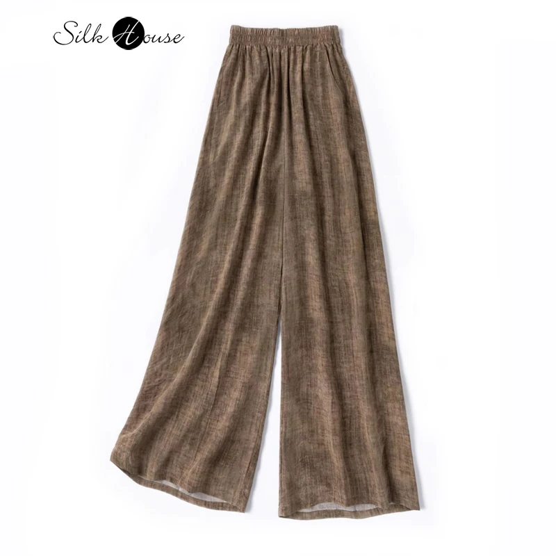 2025 Women's Summer New Linen Print 100% Natural Mulberry Silk Crepe De Chine Elastic Waist Pocket Design Straight Leg Pants
2025 Women's Summer New Linen Print 100% Natural Mulberry Silk Crepe De Chine Elastic Waist Pocket Design Straight Leg Pants