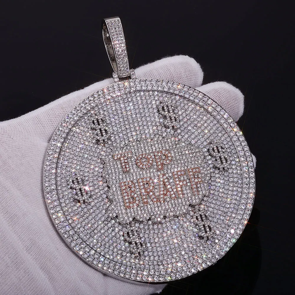 HHIOK Hip Hop Jewelry Big Size Round Disk Shape Iced Out Diamond Personalized Custom Diamond Letter Pendant
HHIOK Hip Hop Jewelry Big Size Round Disk Shape Iced Out Diamond Personalized Custom Diamond Letter Pendant