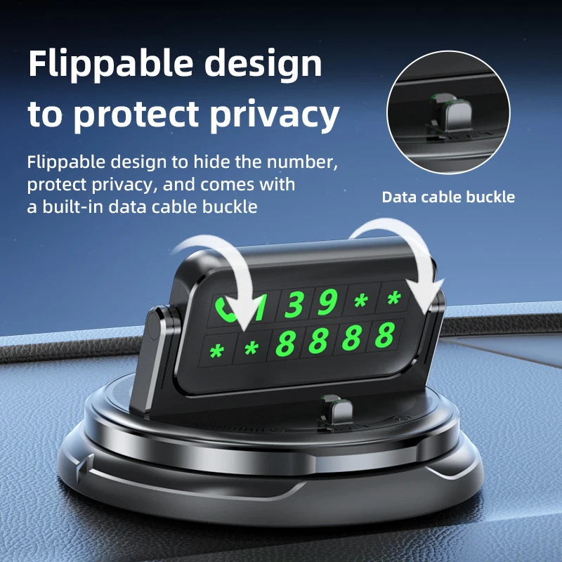 Multi-Functional Dashboard Phone Mount & Parking Number Plate, 2-in-1 Car Essentials with One-Touch Hide Number
Multi-Functional Dashboard Phone Mount & Parking Number Plate, 2-in-1 Car Essentials with One-Touch Hide Number