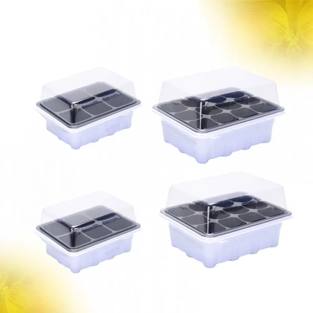 4Pcs Seedling Tray Kit with 6 and 12 Cells Transparent Lid for Garden Planting Starter Plastic Sprouter Growing Container Easy
4Pcs Seedling Tray Kit with 6 and 12 Cells Transparent Lid for Garden Planting Starter Plastic Sprouter Growing Container Easy