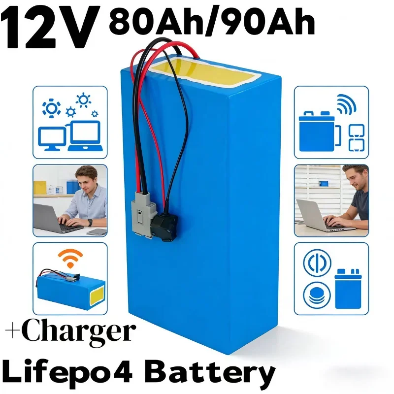 12V 80Ah/90Ah LiFePO4 Battery Pack with 10A Smart Charger | Built for Heavy‑Duty AGVs, Marine Propulsion Systems, Golf Carts, I
12V 80Ah/90Ah LiFePO4 Battery Pack with 10A Smart Charger | Built for Heavy‑Duty AGVs, Marine Propulsion Systems, Golf Carts, I