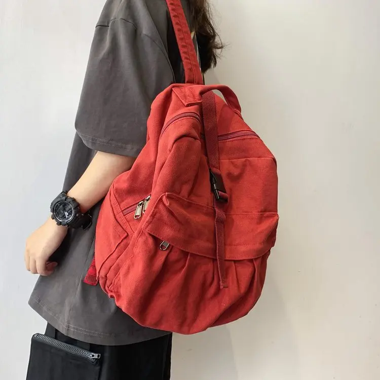 Backpack Canvas Cotton Unisex Solid Softback Zipper Casual High-Capacity Backpack Vintage Bookbag Travel Backpack
Backpack Canvas Cotton Unisex Solid Softback Zipper Casual High-Capacity Backpack Vintage Bookbag Travel Backpack