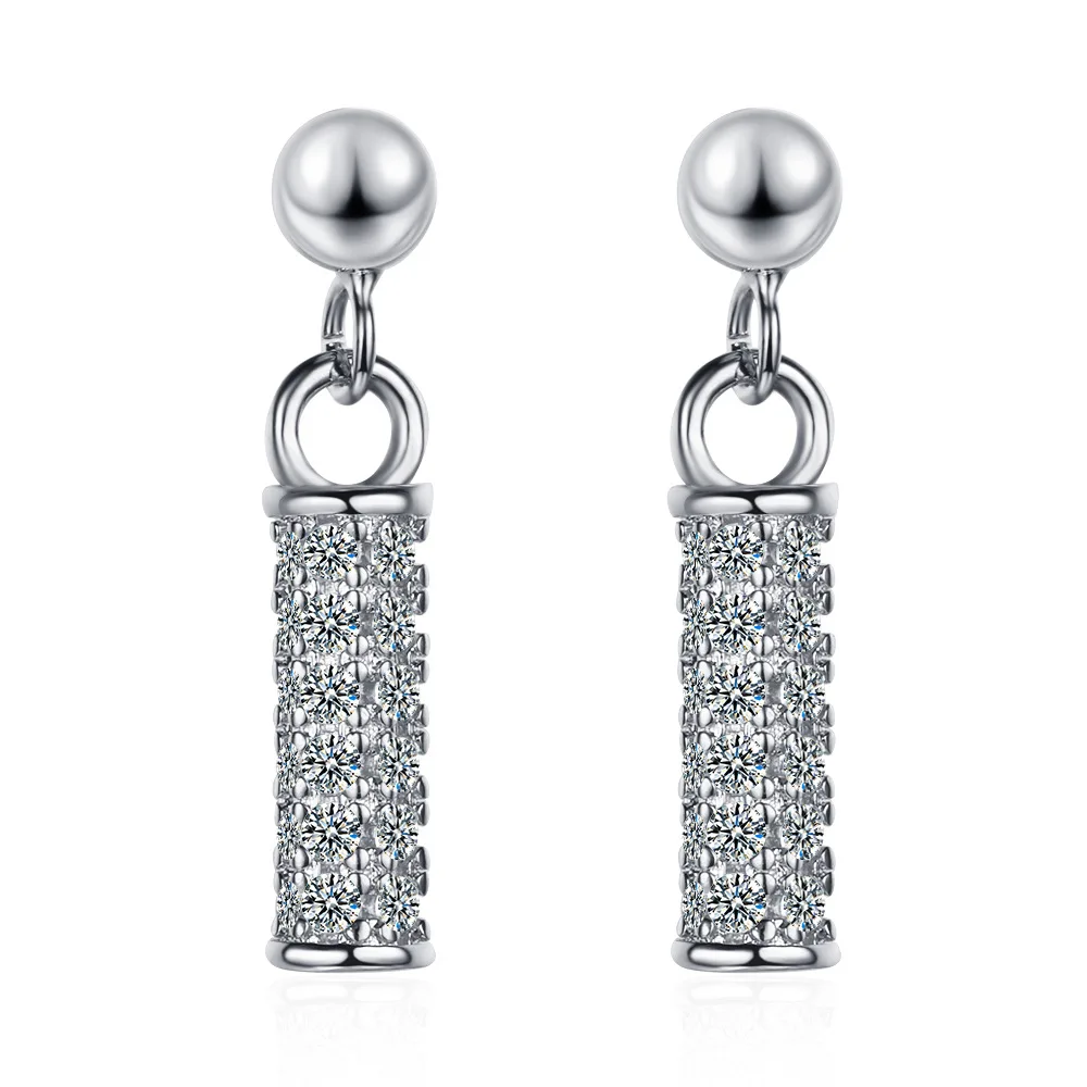 925 Sterling Silver Stylish Simple Long Cylindrical Zirconium Diamond Stud Earrings Birthday Party Anniversary Gift
925 Sterling Silver Stylish Simple Long Cylindrical Zirconium Diamond Stud Earrings Birthday Party Anniversary Gift
