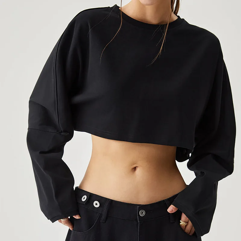 Casual 100% Cotton Basic Tops Round Neck Long Sleeve T-shirt Autumn Clothing Loose Solid Short Pullover Women Shirts Streetwear
Casual 100% Cotton Basic Tops Round Neck Long Sleeve T-shirt Autumn Clothing Loose Solid Short Pullover Women Shirts Streetwear