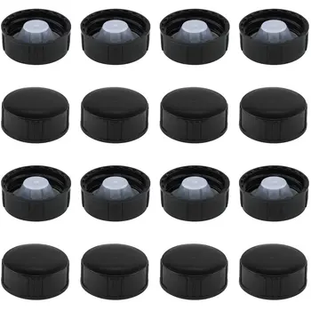 1000pcs Phenolic Resin Cover 28mm Black Poly Seal Screw Caps for Daily Chemicals, Food, Cosmetics Bottles