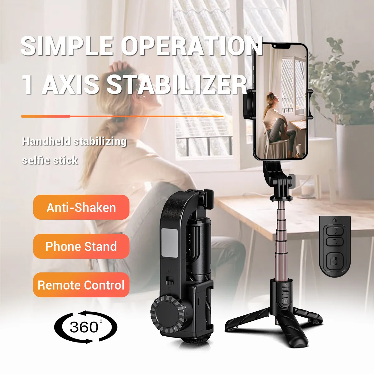 FANGTUOSI mini Wireless Bluetooth Mobile phone stabilizer selfie stick tripod holder anti-shake integrated bracket 360° rotation
FANGTUOSI mini Wireless Bluetooth Mobile phone stabilizer selfie stick tripod holder anti-shake integrated bracket 360° rotation