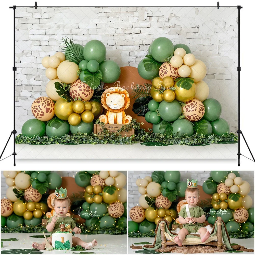 Wild One Lion Balloons Photo Background Boy Birthday Cake Smash Photography Backdrop Kids Portrait Photo Studio Props
Wild One Lion Balloons Photo Background Boy Birthday Cake Smash Photography Backdrop Kids Portrait Photo Studio Props