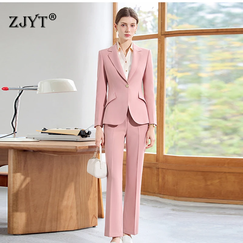 ZJYT Elegant Business Chic Formal One Button Blazer Pant Sets 2 Piece Womens Outfit Spring 2025 Plus Size Jacket Trousers Suits
ZJYT Elegant Business Chic Formal One Button Blazer Pant Sets 2 Piece Womens Outfit Spring 2025 Plus Size Jacket Trousers Suits
