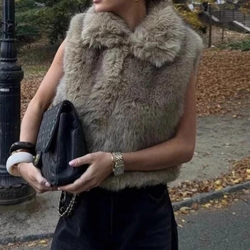 Fashion Elegant Women's Vest Short Faux Fur Vest Jacket in Autumn and Winter 2025
Fashion Elegant Women's Vest Short Faux Fur Vest Jacket in Autumn and Winter 2025