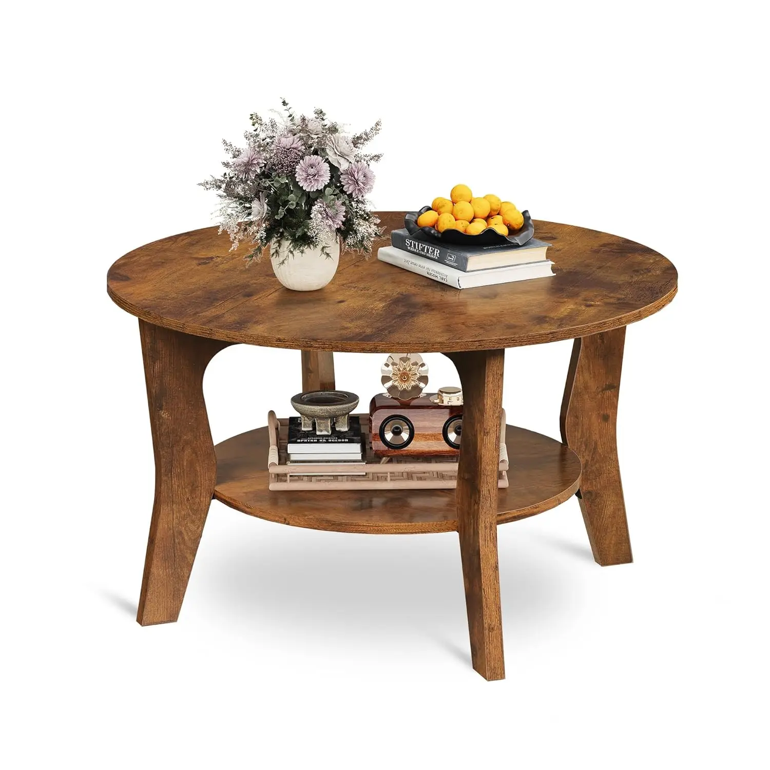 Round Coffee Table, 2-Tier Small Coffee Table With Storage Shelf, Circle Wood Center Table For Living Room, Apartment, Easy Asse
Round Coffee Table, 2-Tier Small Coffee Table With Storage Shelf, Circle Wood Center Table For Living Room, Apartment, Easy Asse