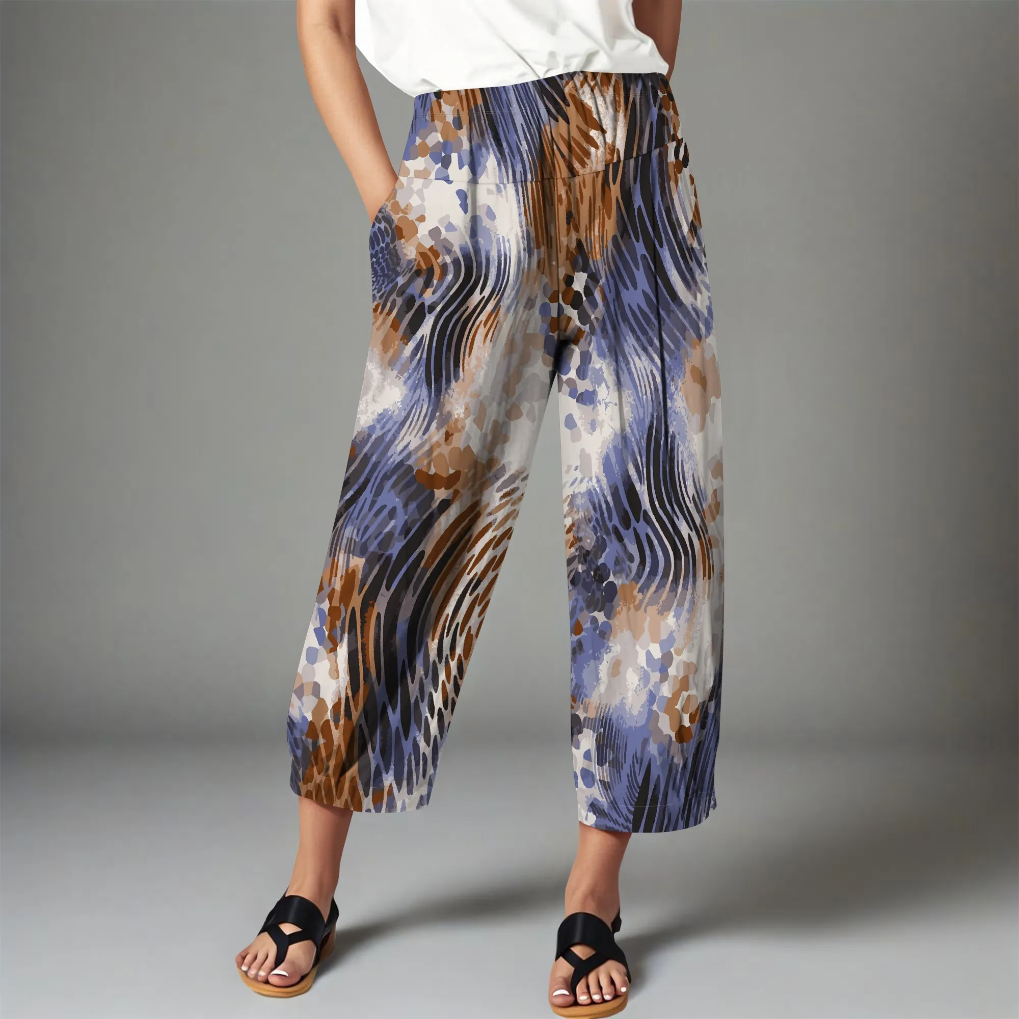 Nupusa Abstract Print Pants for Women Regular Size Summer Casual High - Waist Cropped Pants
Nupusa Abstract Print Pants for Women Regular Size Summer Casual High - Waist Cropped Pants