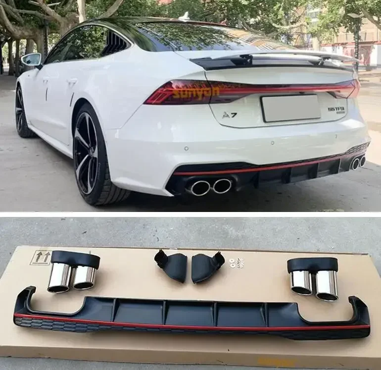ABS Rear Bumper Lip Spoiler Trunk Diffuser Cover & Exhaust Tips For Audi A7 S7 Sline RS7 2019 2020 2021 2022
ABS Rear Bumper Lip Spoiler Trunk Diffuser Cover & Exhaust Tips For Audi A7 S7 Sline RS7 2019 2020 2021 2022