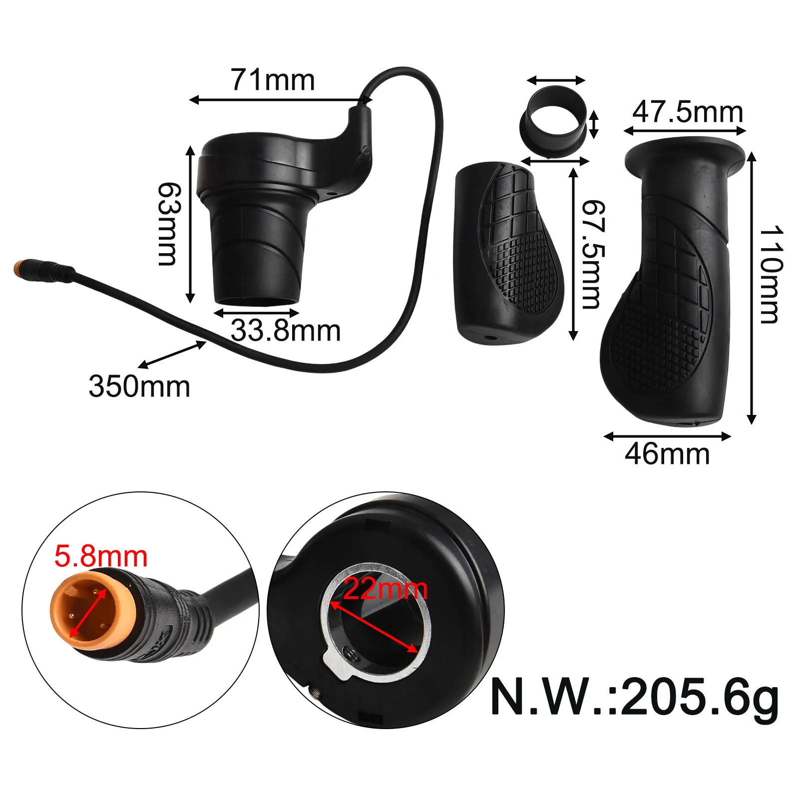 Adjustable Throttle Grip Outdoor Adventures Mtb Throttle 110mm Half Turn Throttle Non-slip Rubber Material Voltage Compatibility
Adjustable Throttle Grip Outdoor Adventures Mtb Throttle 110mm Half Turn Throttle Non-slip Rubber Material Voltage Compatibility