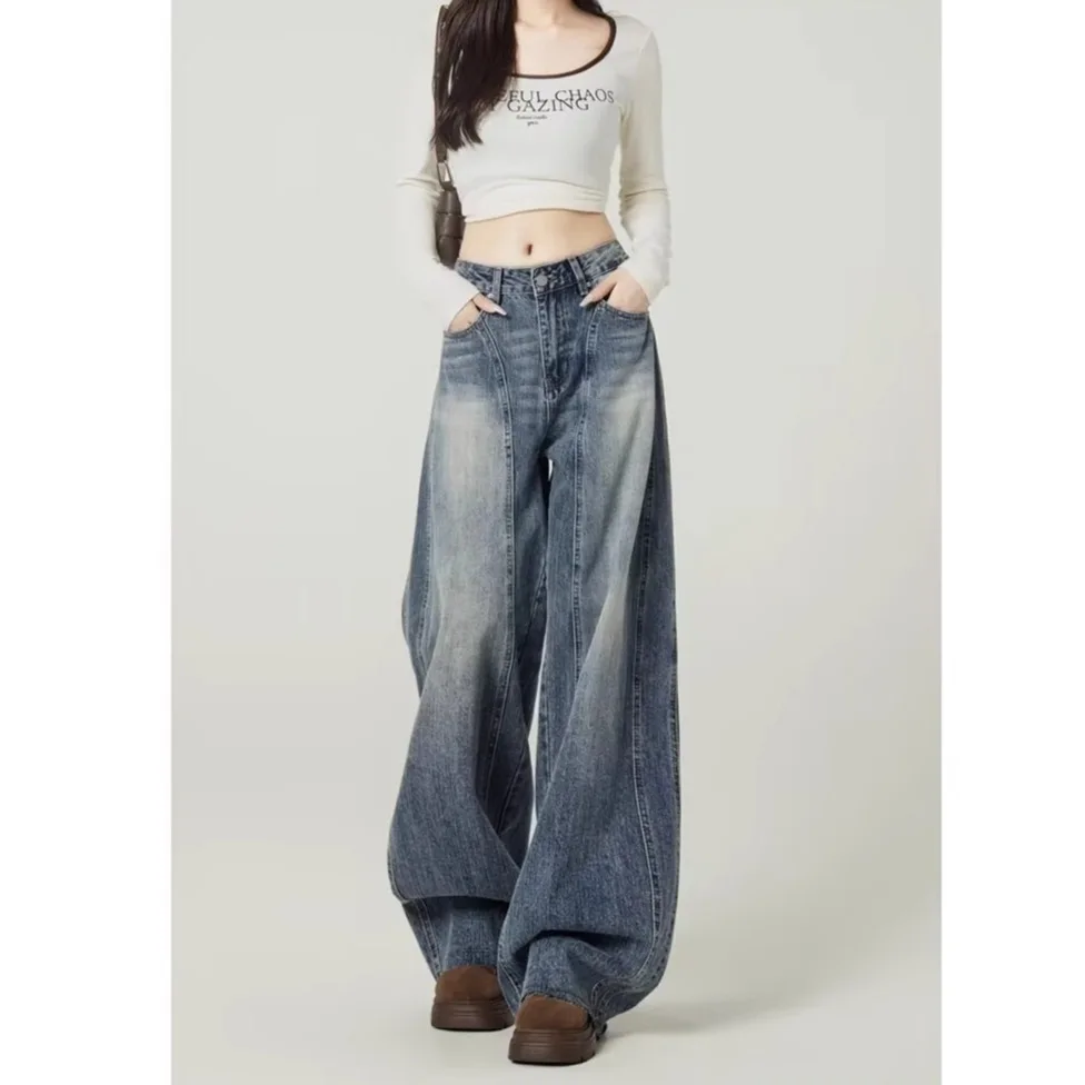 Retro High-waisted Wide-leg Jeans Women's Spring 2026 New Loose and Thin Floor Pants
Retro High-waisted Wide-leg Jeans Women's Spring 2026 New Loose and Thin Floor Pants