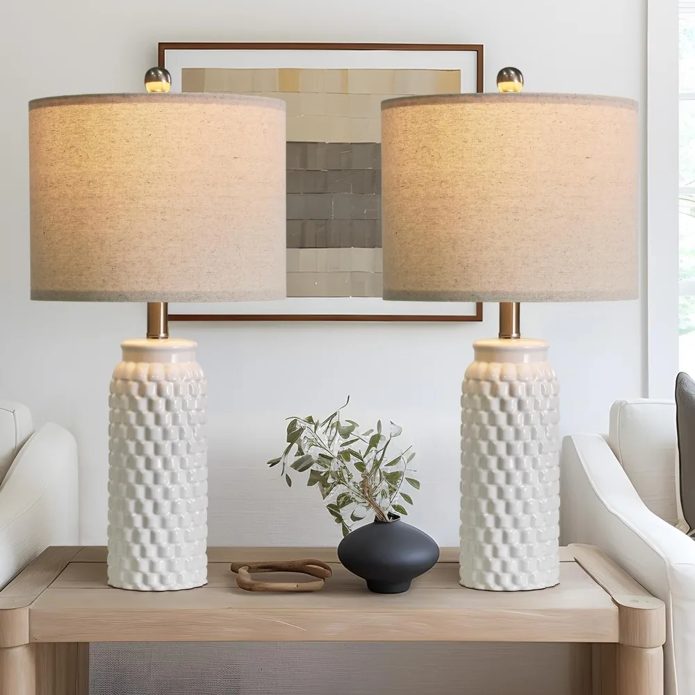 24" Modern Ceramic White Bedside Lamp Set of 2 Table Lamp for Bedroom Decor Farmhouse Table Lamp for Living Room Office Dorm
24" Modern Ceramic White Bedside Lamp Set of 2 Table Lamp for Bedroom Decor Farmhouse Table Lamp for Living Room Office Dorm