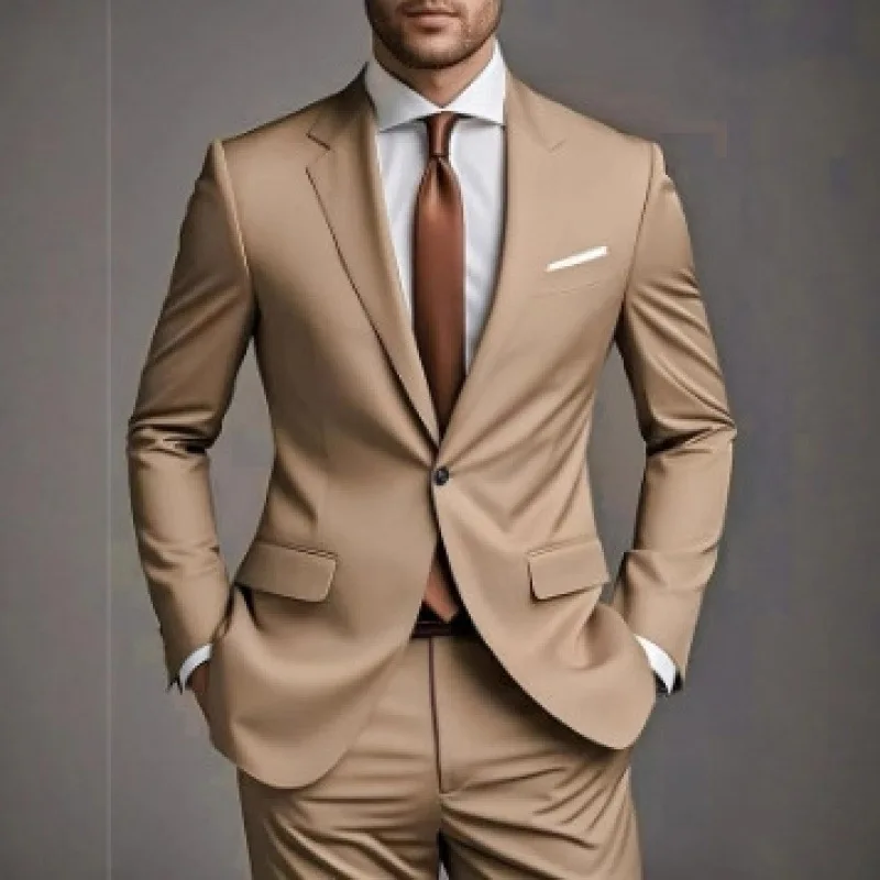Men's 2-Piece Slim Fit Tuxedo Suits for Wedding Peaked Lapel Groomsmen Blazer Pant Vest Set Business Dress Code
Men's 2-Piece Slim Fit Tuxedo Suits for Wedding Peaked Lapel Groomsmen Blazer Pant Vest Set Business Dress Code
