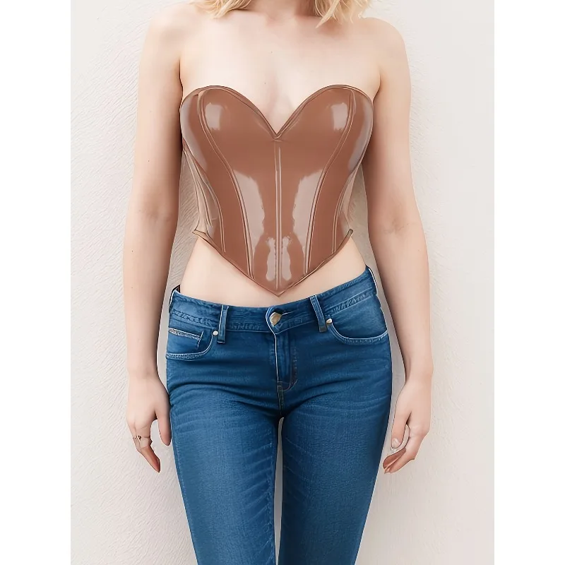 Black PVC Bustier Shiny PU Leather Corset Crop Top Body Shaper Women Sexy Corselet Vest Plus Size
Black PVC Bustier Shiny PU Leather Corset Crop Top Body Shaper Women Sexy Corselet Vest Plus Size