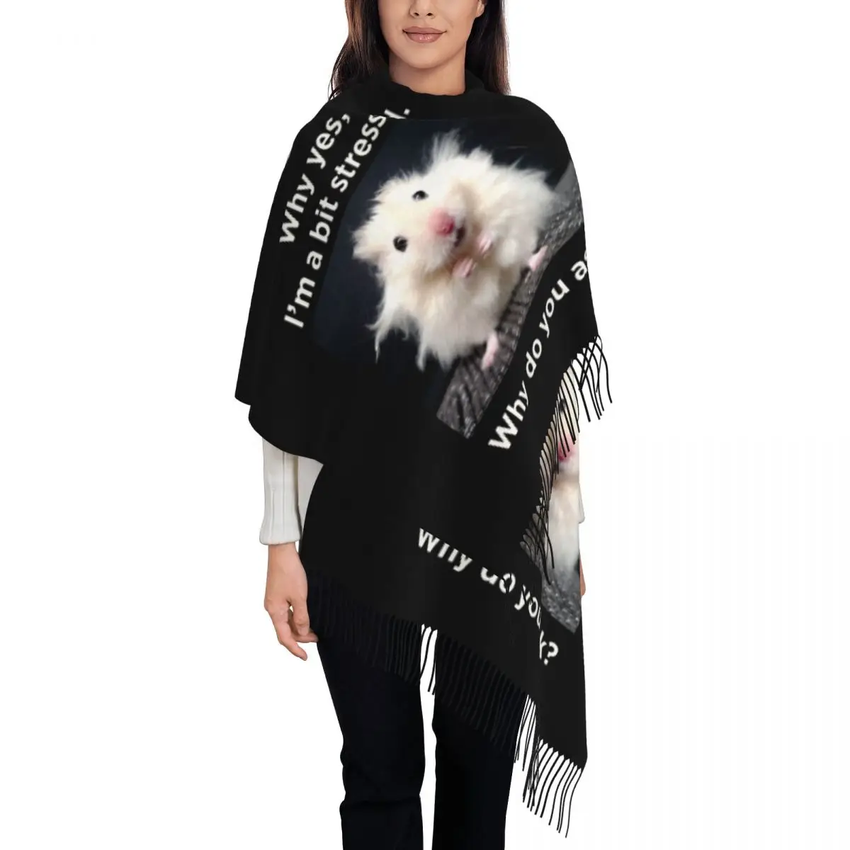 Custom I'm A Bit Stressed Why Do You Ask Scarf Wrap Women Long Winter Warm Tassel Shawl Unisex Funny Hamster Scarves
Custom I'm A Bit Stressed Why Do You Ask Scarf Wrap Women Long Winter Warm Tassel Shawl Unisex Funny Hamster Scarves