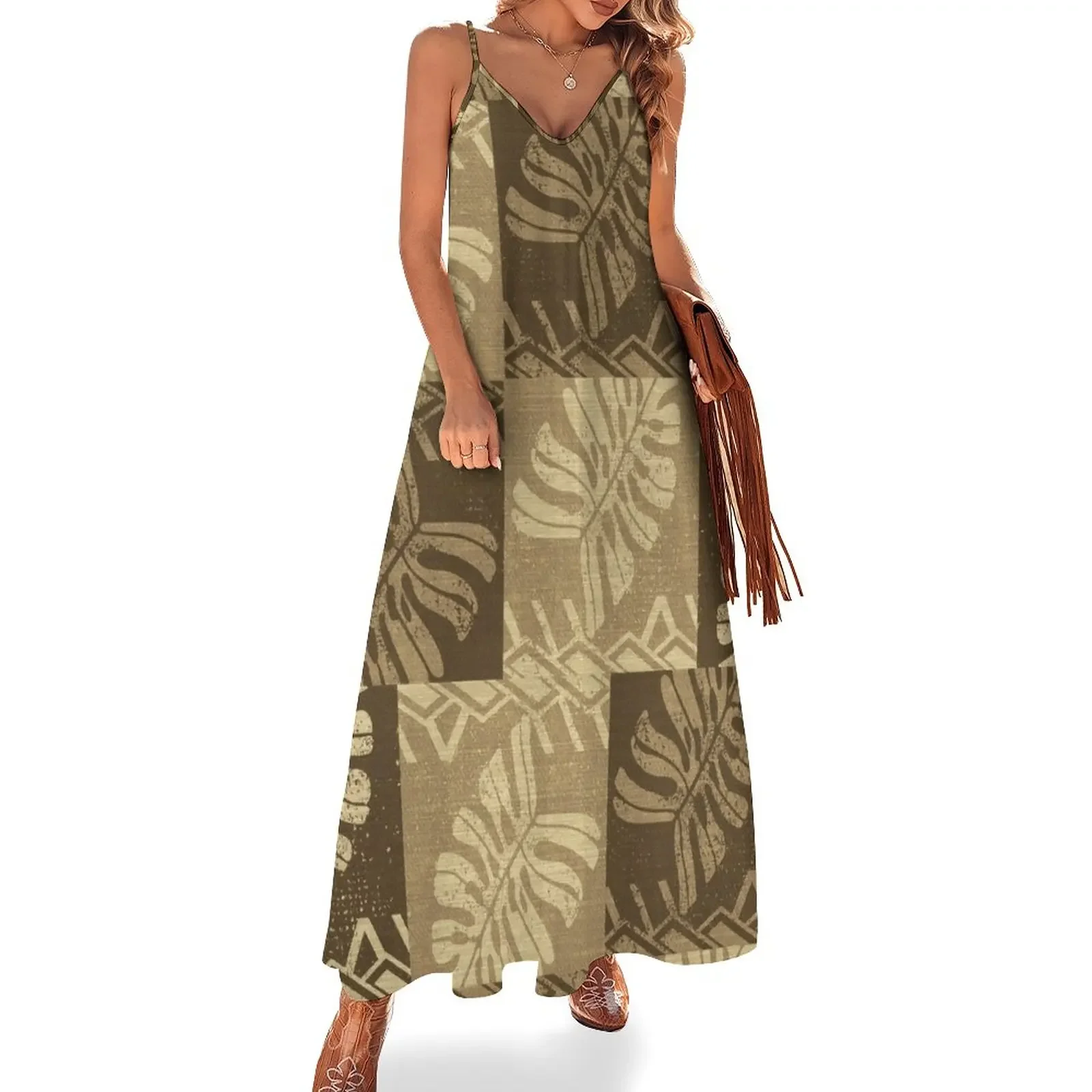Vintage Samoan Tropical leaves Tapa Print Sleeveless Dress Women's summer dress dress women summer 2025 elegant
Vintage Samoan Tropical leaves Tapa Print Sleeveless Dress Women's summer dress dress women summer 2025 elegant