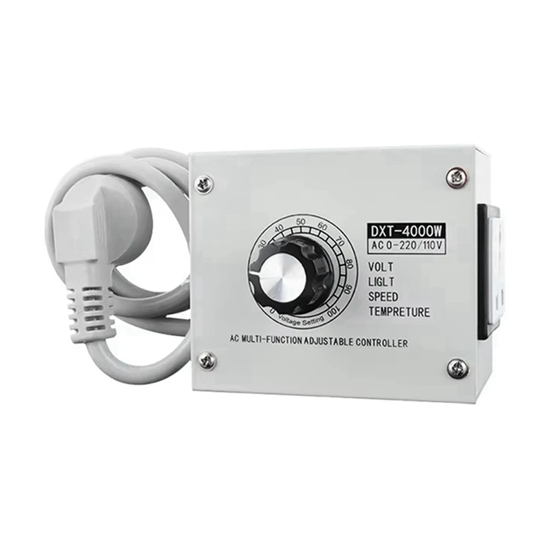 4000W SCR Adjustable Voltage Regulator AC 110V - Dimmer, Speed, Temperature Controller With Metal Casing US Plug
4000W SCR Adjustable Voltage Regulator AC 110V - Dimmer, Speed, Temperature Controller With Metal Casing US Plug