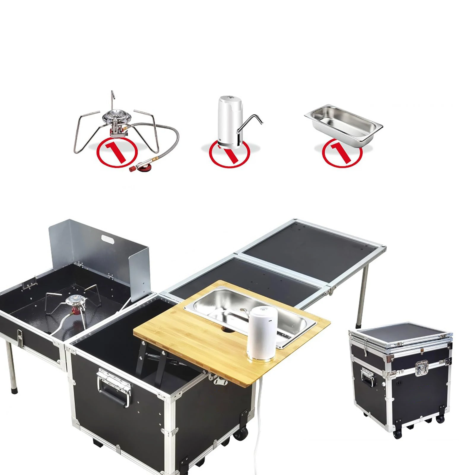 Outdoor Camping Cooking Set Camping Mobile Kitchen Box Cook Table Stove Portable Car Folding Kitchen for Outdoor
Outdoor Camping Cooking Set Camping Mobile Kitchen Box Cook Table Stove Portable Car Folding Kitchen for Outdoor