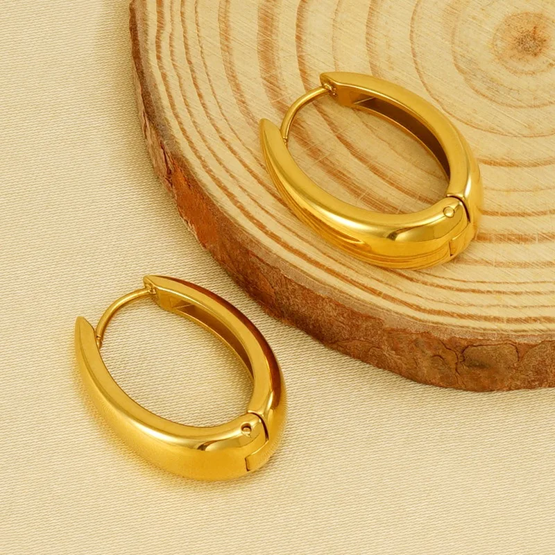 New Stainless Steel Oval Earrings Versatile Titanium Steel Light Luxury Plain Ring Earrings Earrings
New Stainless Steel Oval Earrings Versatile Titanium Steel Light Luxury Plain Ring Earrings Earrings