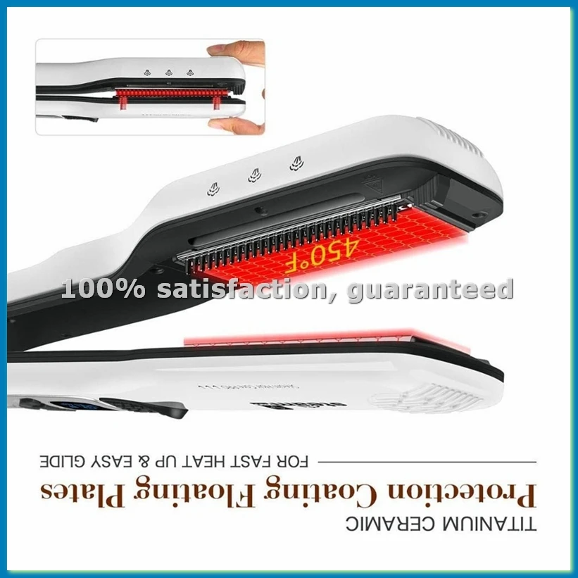 Professional Salon Steam Hair Straightener, Ceramic Steam Flat Iron with Removable Comb EU Plug Black-ABRM
Professional Salon Steam Hair Straightener, Ceramic Steam Flat Iron with Removable Comb EU Plug Black-ABRM