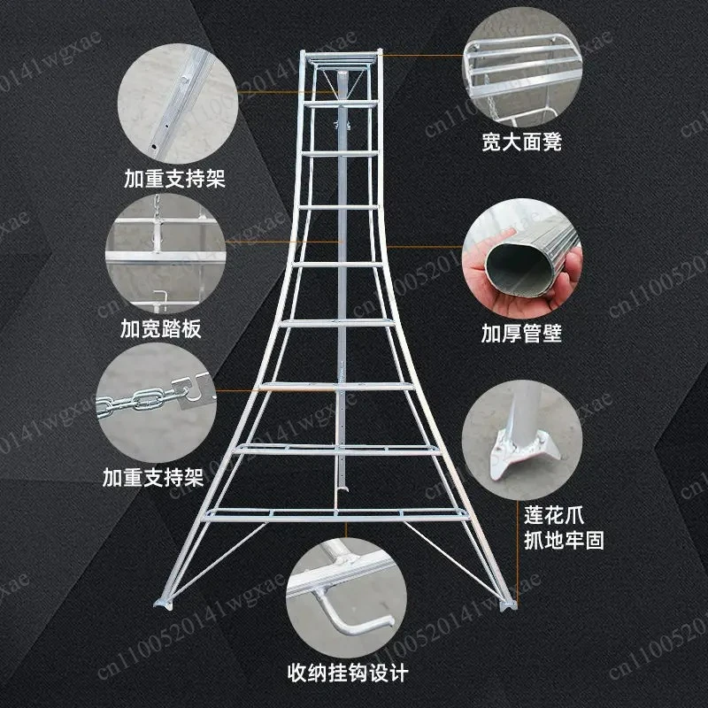 Aluminum Alloy Tripod Ladder Portable Garden Fruit Picking Ladder Household Horticulture Pruning Ladder for Orchard Farm Use
Aluminum Alloy Tripod Ladder Portable Garden Fruit Picking Ladder Household Horticulture Pruning Ladder for Orchard Farm Use