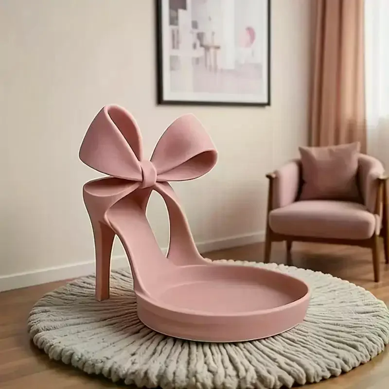 3D Printed High Heel Jewelry Holder - Elegant Shoe-shaped Jewelry Tray With Bow Decoration, Ring Holder And Storage Function
3D Printed High Heel Jewelry Holder - Elegant Shoe-shaped Jewelry Tray With Bow Decoration, Ring Holder And Storage Function