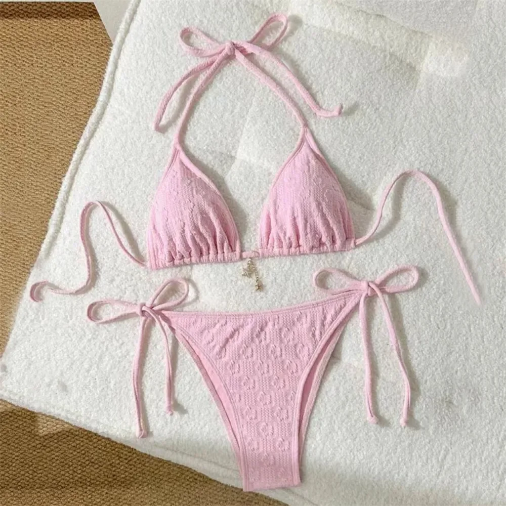 Pink Flower Emboss Solid Swimwears Halter String Triangle Bikini Micro Thong Sexy Swimsuit Women 2026 Bathing Suit Bikinis Sets
Pink Flower Emboss Solid Swimwears Halter String Triangle Bikini Micro Thong Sexy Swimsuit Women 2026 Bathing Suit Bikinis Sets